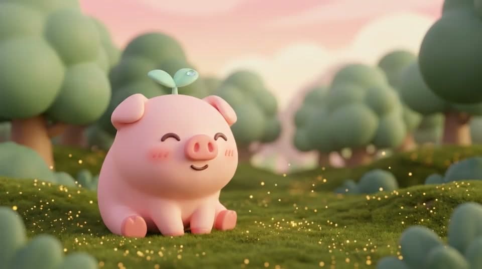 Pigmint mascot in an enchanted forest