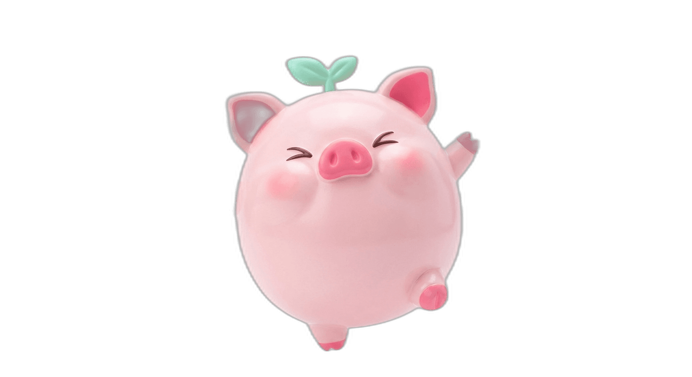 Open and reveal pig illustration