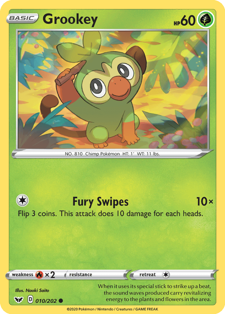 Grookey - 010/202 (Cosmos Holo) (Holofoil • NM)